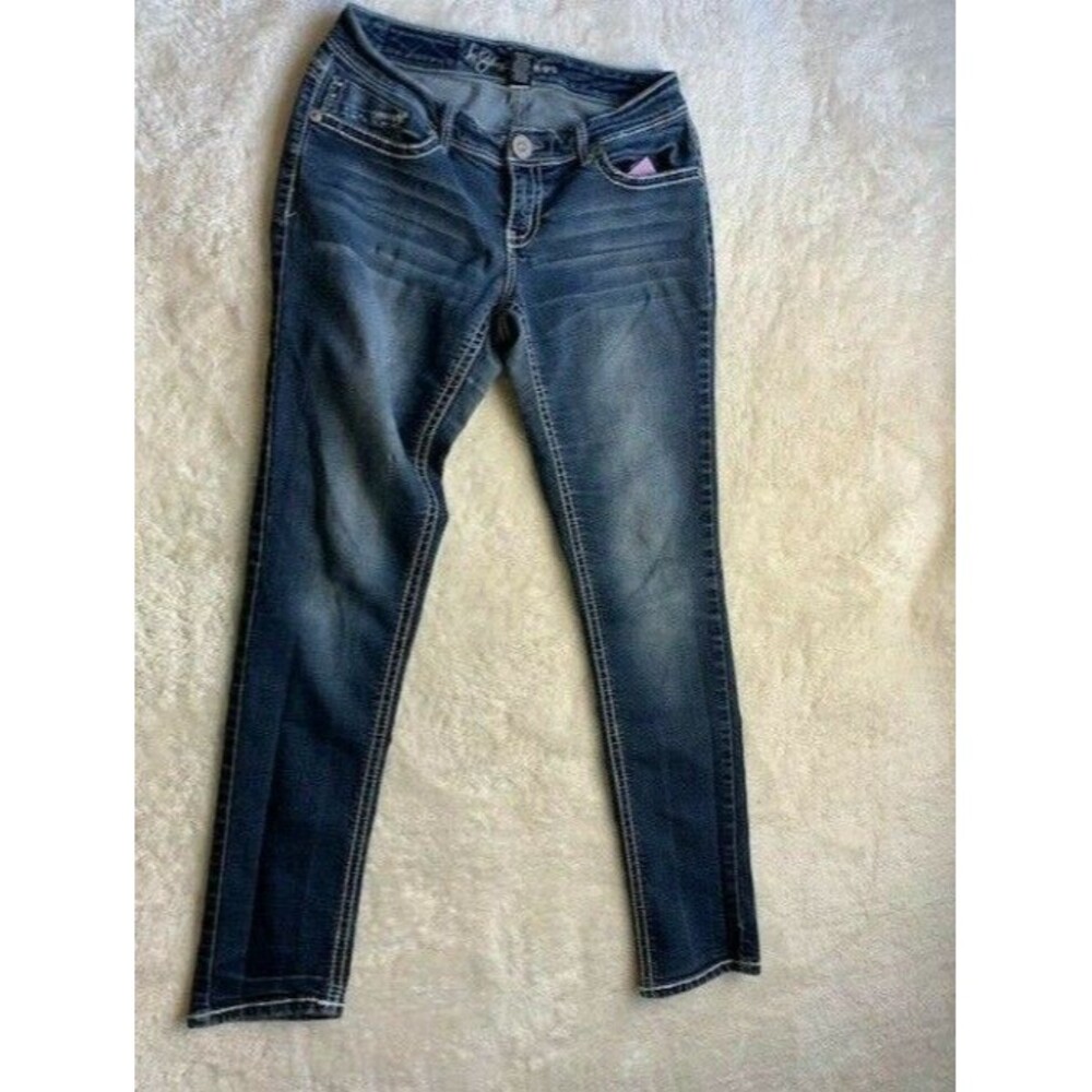 Ariya Juniors Jeans Size 7 Medium Wash Low Rise Stretch Skinny